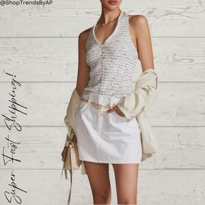 Anthropologie Pilcro Henley Halter Top